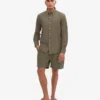 Organic Button Down skjorta med knappar – dammig olivgrön