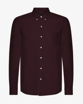 Organic Button Down skjorta – oxblodsröd