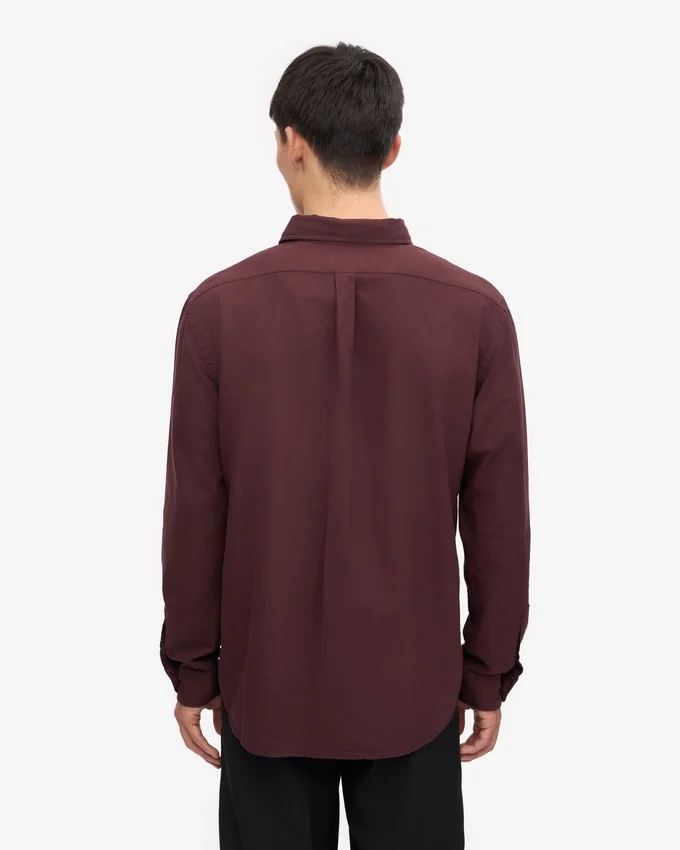 Organic Button Down skjorta – oxblodsröd