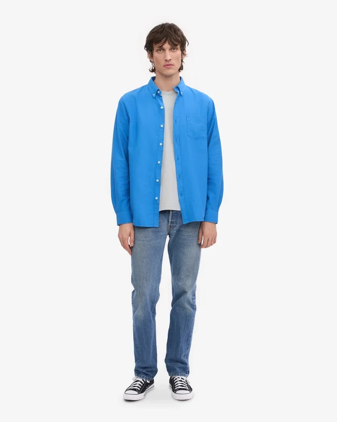 Organic Button Down skjorta – Pacific Blue