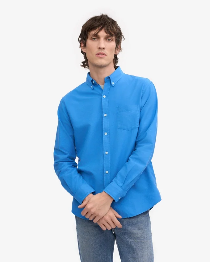 Organic Button Down skjorta – Pacific Blue