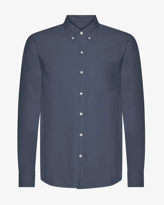 Organic Button Down skjorta – petrolblå
