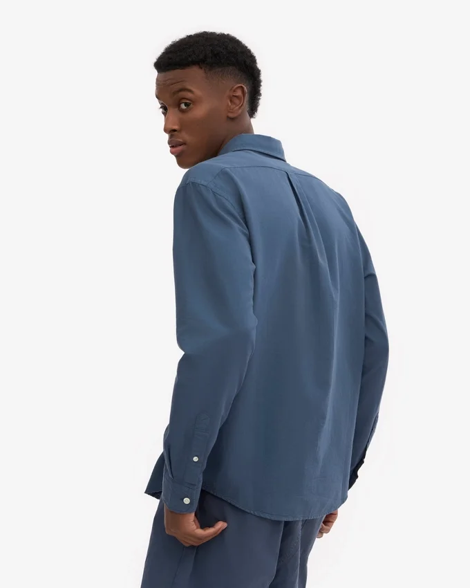Organic Button Down skjorta – petrolblå