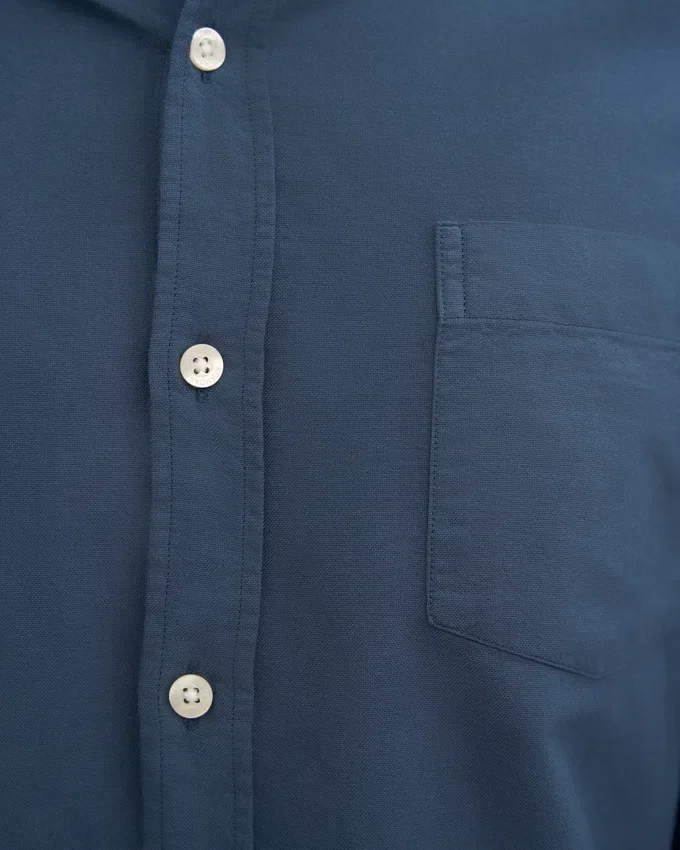 Organic Button Down skjorta – petrolblå