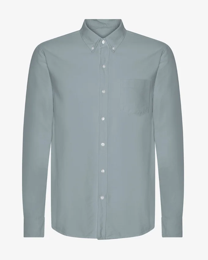 Organic Button Down skjorta – stålblå