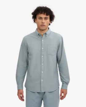 Organic Button Down skjorta – stålblå