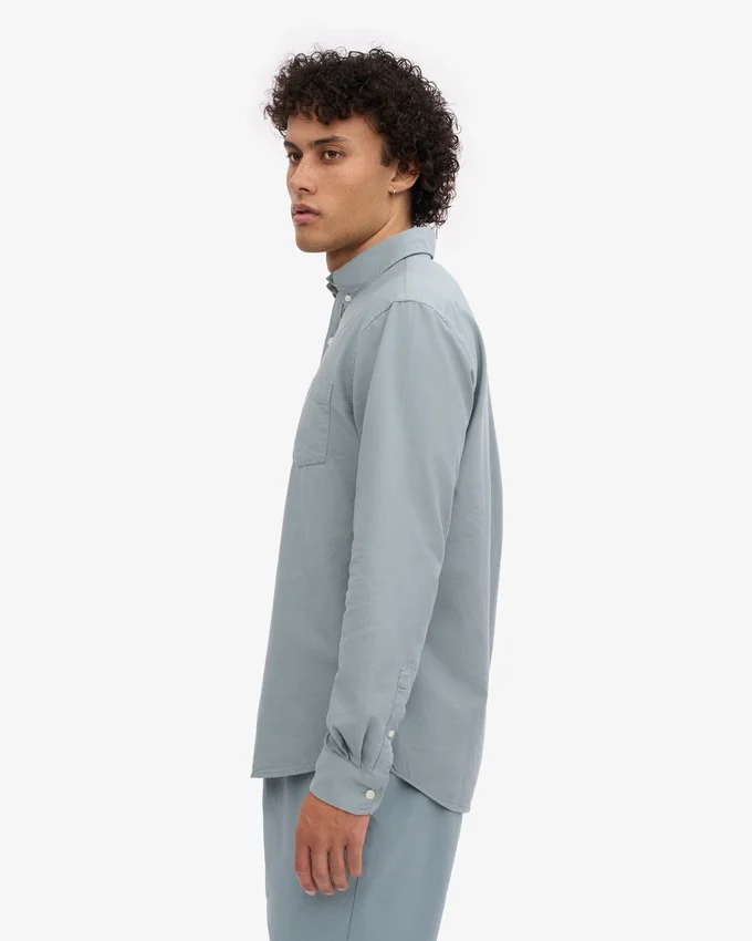 Organic Button Down skjorta – stålblå