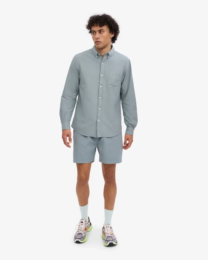 Organic Button Down skjorta – stålblå