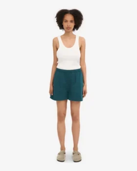 Organic Twill Shorts för dam – havsgrön