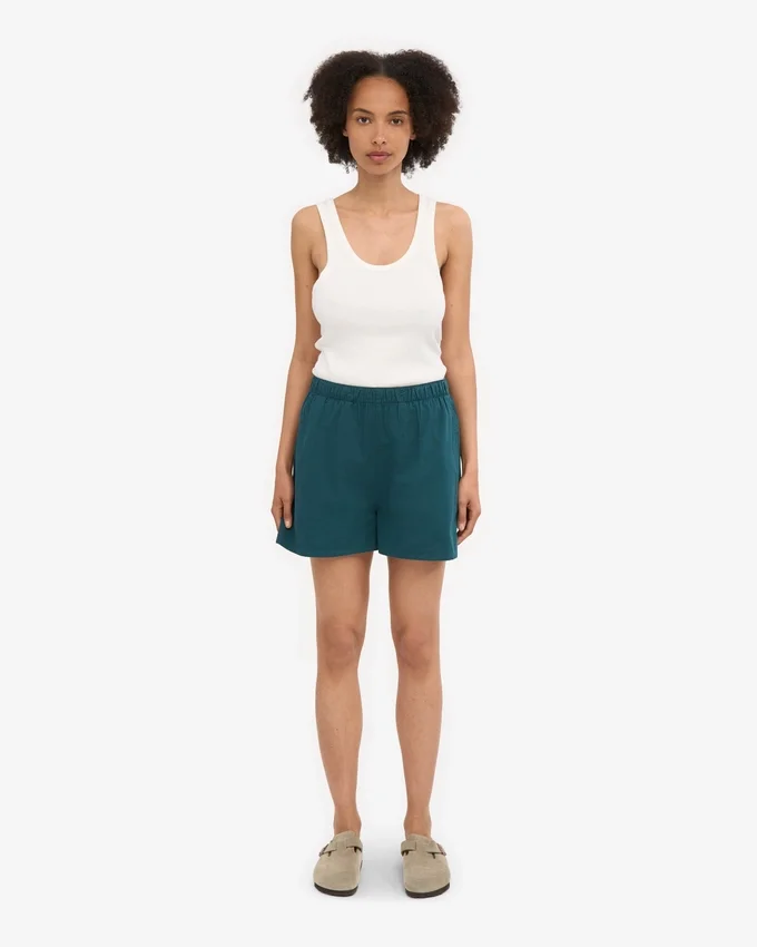 Organic Twill Shorts för dam – havsgrön