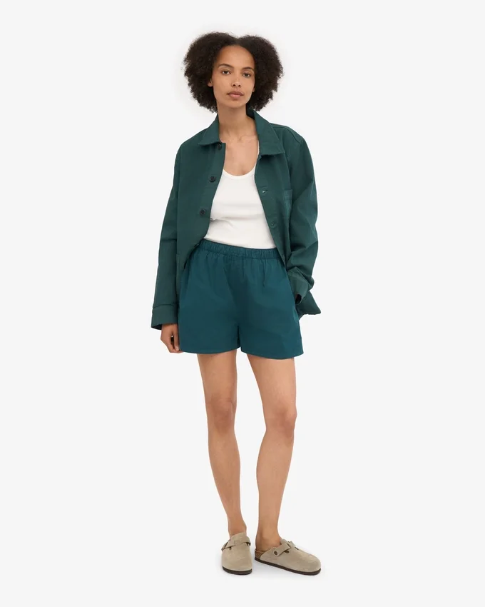 Organic Twill Shorts för dam – havsgrön