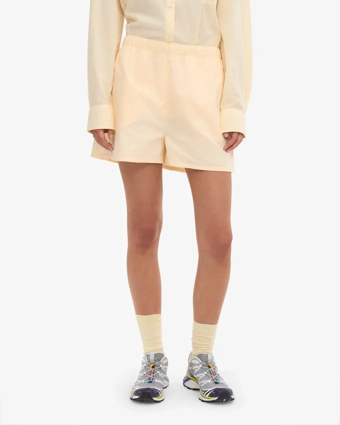 Organic Twill Shorts för dam – mjukgul