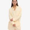 Organic Twill Shorts för dam – mjukgul