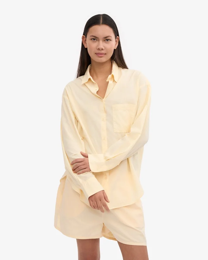 Organic Twill Shorts för dam – mjukgul
