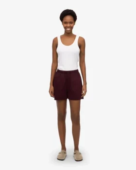 Organic Twill Shorts för dam – oxblodsröd