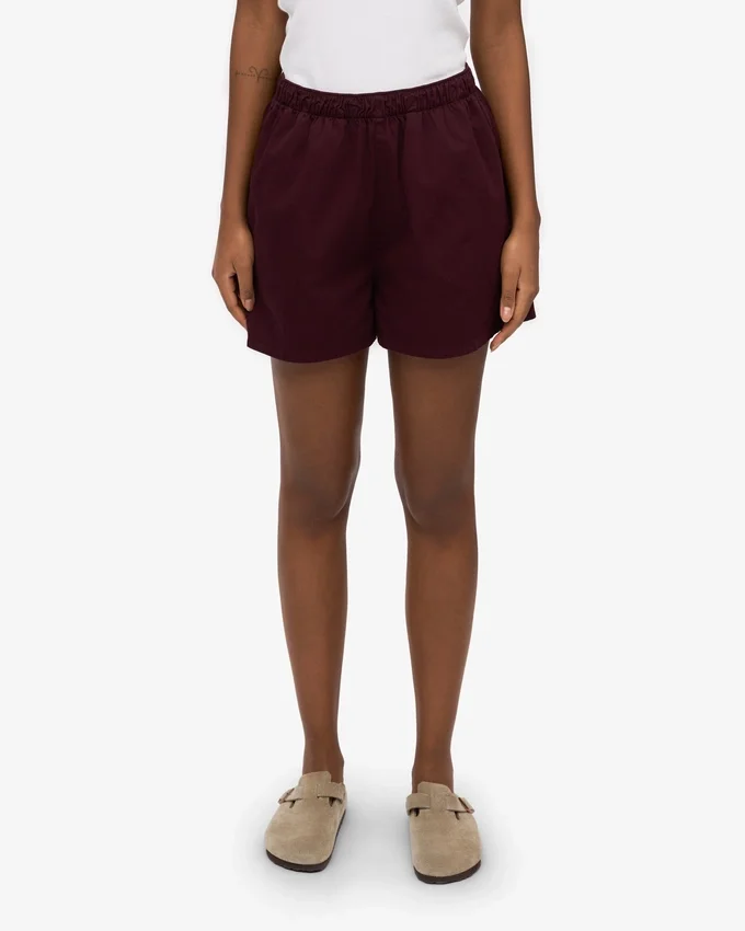 Organic Twill Shorts för dam – oxblodsröd