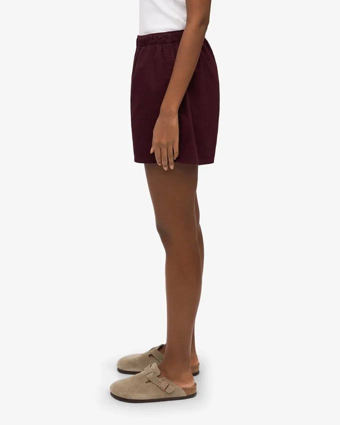 Organic Twill Shorts för dam – oxblodsröd