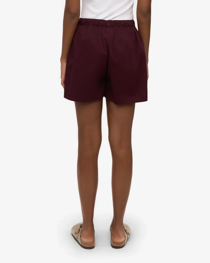 Organic Twill Shorts för dam – oxblodsröd