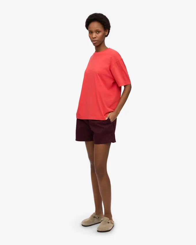 Organic Twill Shorts för dam – oxblodsröd