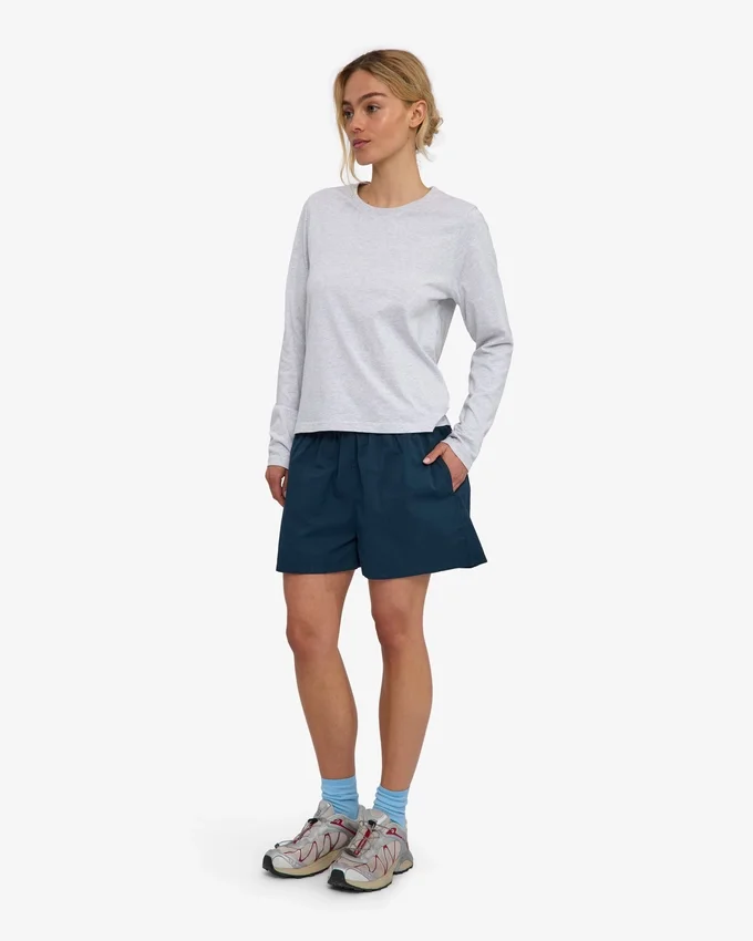 Organic Twill Shorts för dam – petrolblå