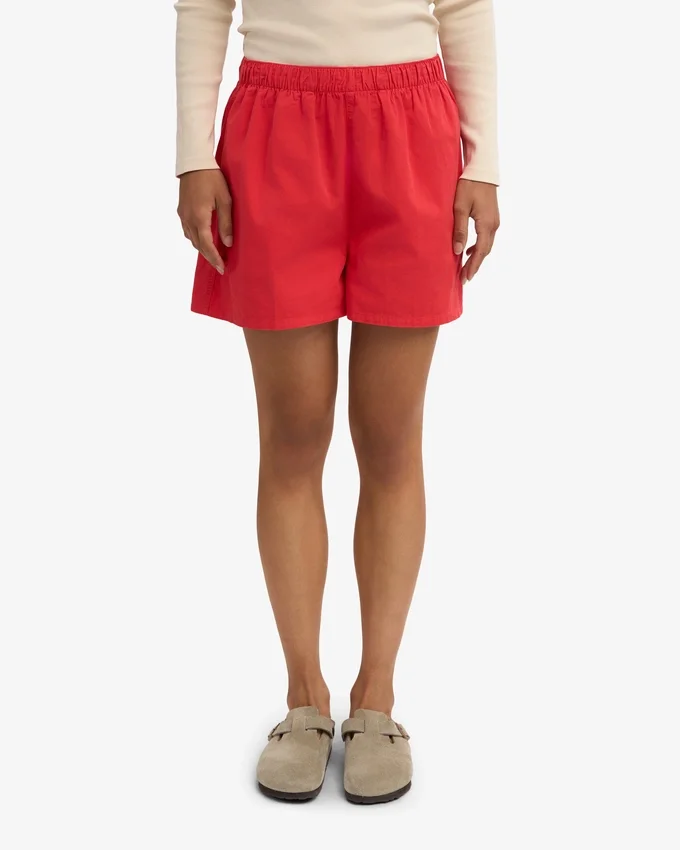 Organic Twill Shorts för dam – röd mandarin