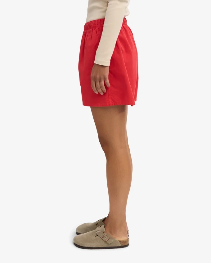Organic Twill Shorts för dam – röd mandarin