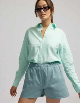 Organic Twill Shorts för damer – stålblå