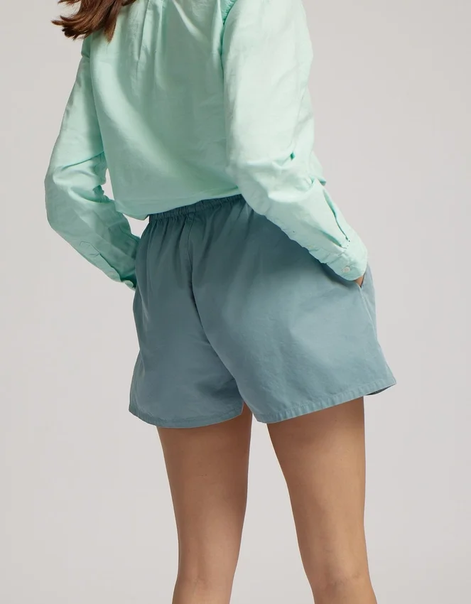 Organic Twill Shorts för damer – stålblå