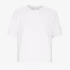 Organisk, boxig crop-top – optiskt vit