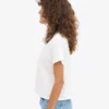 Organisk, boxig crop-top – optiskt vit