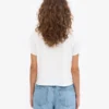 Organisk, boxig crop-top – optiskt vit
