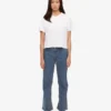 Organisk, boxig crop-top – optiskt vit