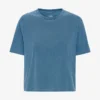 Organisk boxig kort T-shirt – blekt indigo