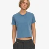 Organisk boxig kort T-shirt – blekt indigo