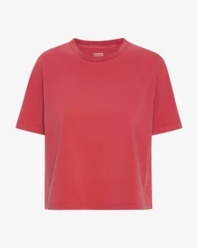 Organisk boxig kort T-shirt – blekt röd