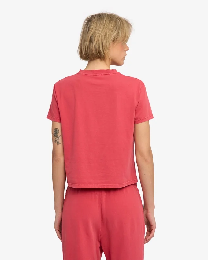 Organisk boxig kort T-shirt – blekt röd