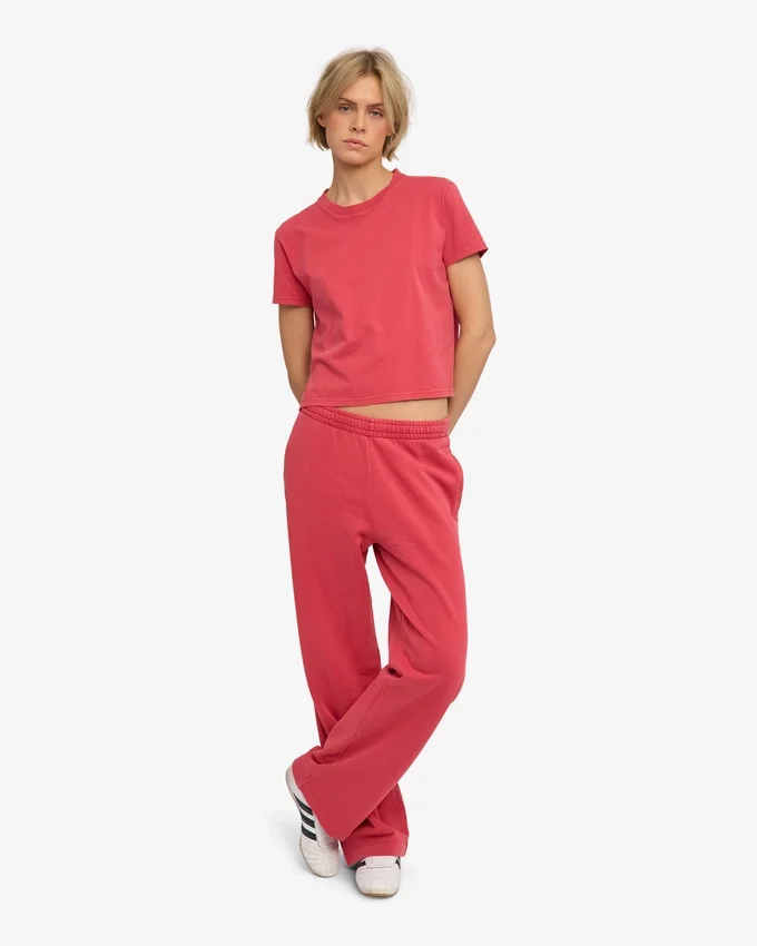 Organisk boxig kort T-shirt – blekt röd