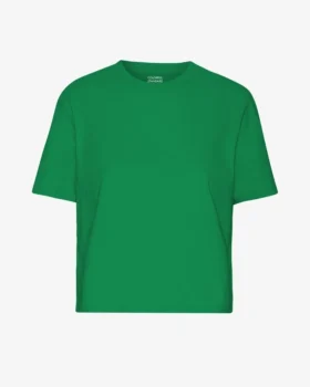 Organisk boxig kort T-shirt – kellygrön