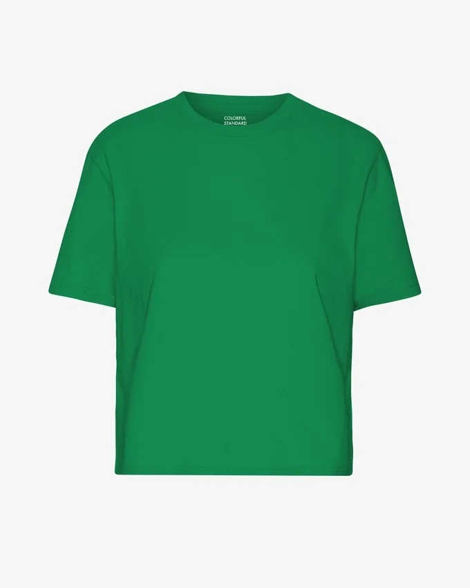 Organisk boxig kort T-shirt – kellygrön