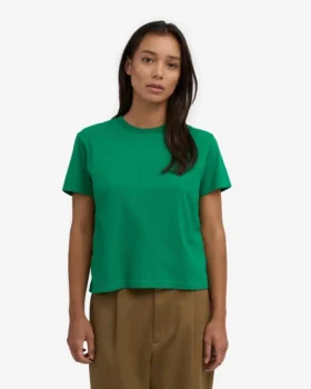 Organisk boxig kort T-shirt – kellygrön