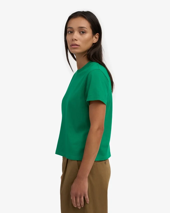 Organisk boxig kort T-shirt – kellygrön