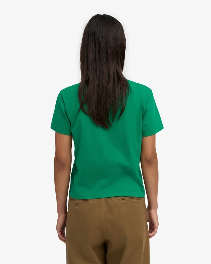 Organisk boxig kort T-shirt – kellygrön
