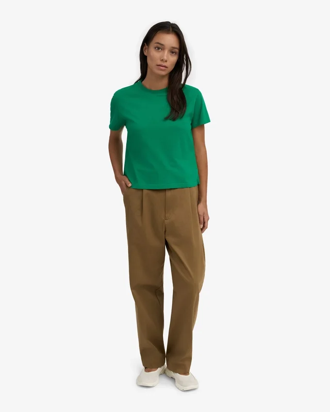 Organisk boxig kort T-shirt – kellygrön