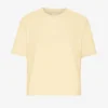 Organisk boxig kort T-shirt – mjukgul