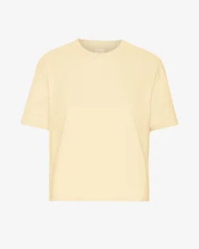 Organisk boxig kort T-shirt – mjukgul