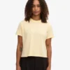 Organisk boxig kort T-shirt – mjukgul