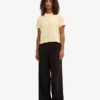 Organisk boxig kort T-shirt – mjukgul