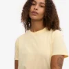 Organisk boxig kort T-shirt – mjukgul