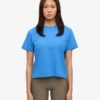 Organisk boxig kort T-shirt – Pacific Blue