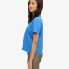 Organisk boxig kort T-shirt – Pacific Blue